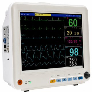 3 2 Monitor Multiparamêtrico ECG+SPO2+PANI+TEMP+FR+PAI+CAP. COM TELA TOUCH SCREEN, SAÍDA VGA E IMPRESSOR